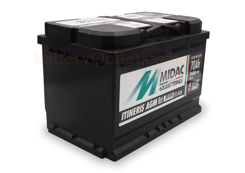 Midac IT3 AGM - START & STOP - 835 CCA / 760 CCA (EN) -12 Volt Car Battery - High Cranking - 275L × 175W × 190H mm