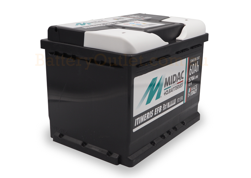 Midac IT2 EFB - START & STOP - 626 CCA / 570 CCA (EN) -12 Volt Car Battery - High Cranking - 242L × 175W × 190H mm