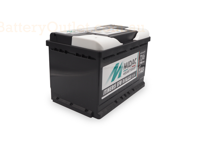 Midac IT3 EFB - START & STOP -  791 CCA / 720 CCA (EN) - 72Ah -12 Volt Car Battery - High Cranking - 275L × 175W × 190H mm