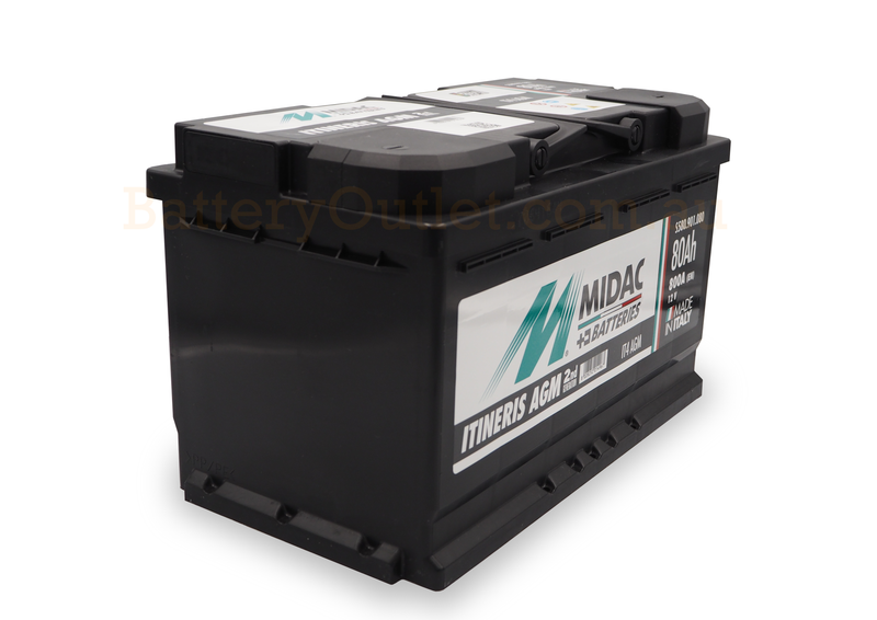 Midac IT4 AGM - START & STOP - 879 CCA / 800 CCA (EN) -12 Volt Car Battery - High Cranking - 310L × 175W × 190H mm