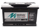 Midac IT4 EFB - START & STOP - 846 CCA / 770 CCA (EN) - 80Ah -12 Volt Car Battery - High Cranking - 310L × 175W × 190H mm