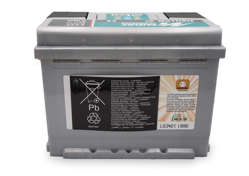 Midac S2 - DIN - 692 CCA / 630 CCA (EN) - 64Ah -12 Volt Car Battery - High Cranking - 242L × 175W × 190H mm